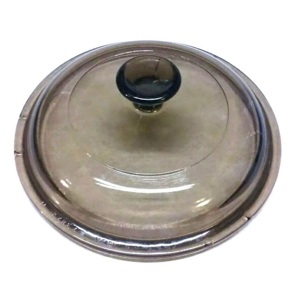 Visions Amber by Corning Glass Lid V-1-C for 1 qt. Pan or Casserole Pyrex Round - Picture 2 of 6